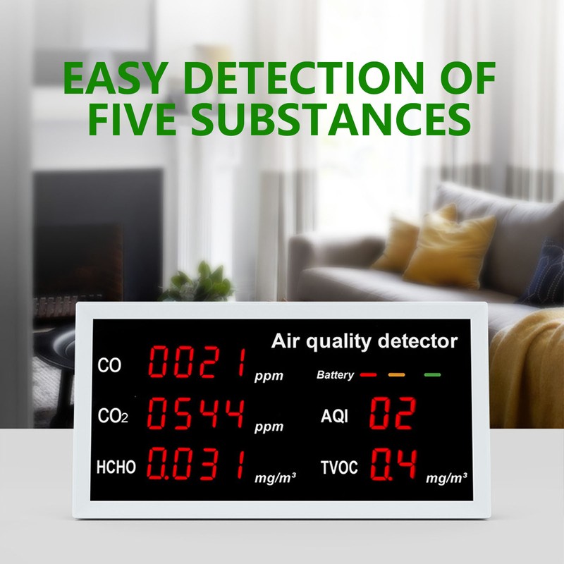 Indoor Air Quality Meter 5 In 1 PM2.5 HCHO Carbon