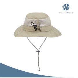 Dorfman Pacific Men's Bonnie Mesh Sides Hat, Khaki, XX-Large