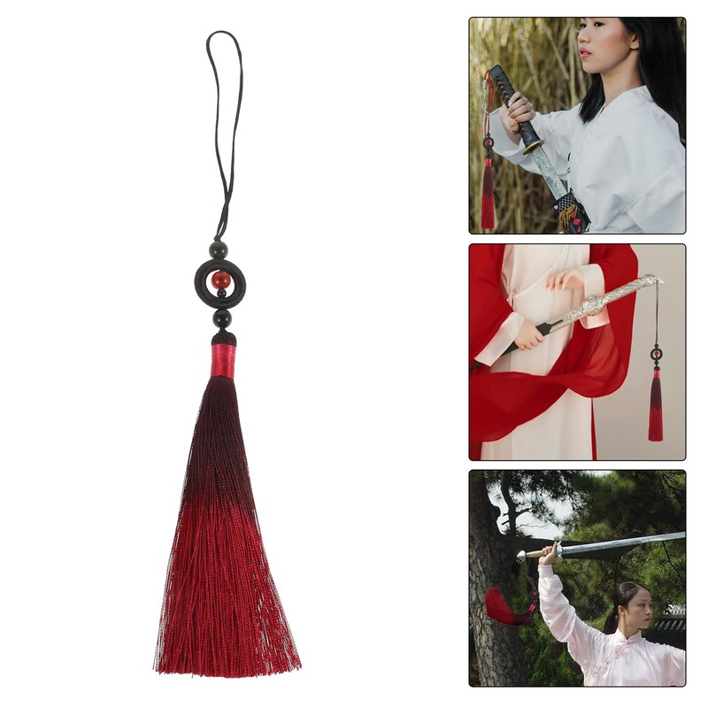 POPETPOP Hanging Tassel Chinese Handmade Tassel Decor Martial Arts Swords