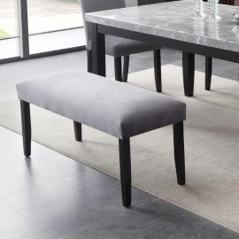 Steve Silver Napoli Gray Velvet Dining Bench