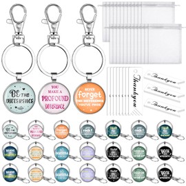 72 Pcs Thank You Keychains Inspirational Gifts for Coworkers Proud Appreciation Gifts Bulk Women Men Motivational Keychains Staff Appreciation Gifts for Family Nurses Teachers Educator Coworker