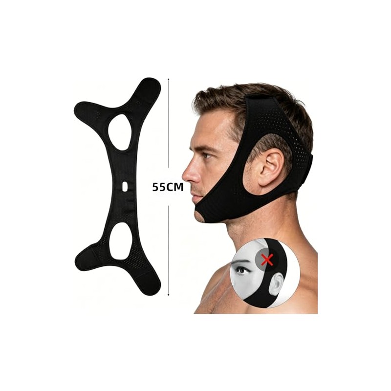 Correa de Barbilla Antirronquidos Ajustable para Hombres Mujeres