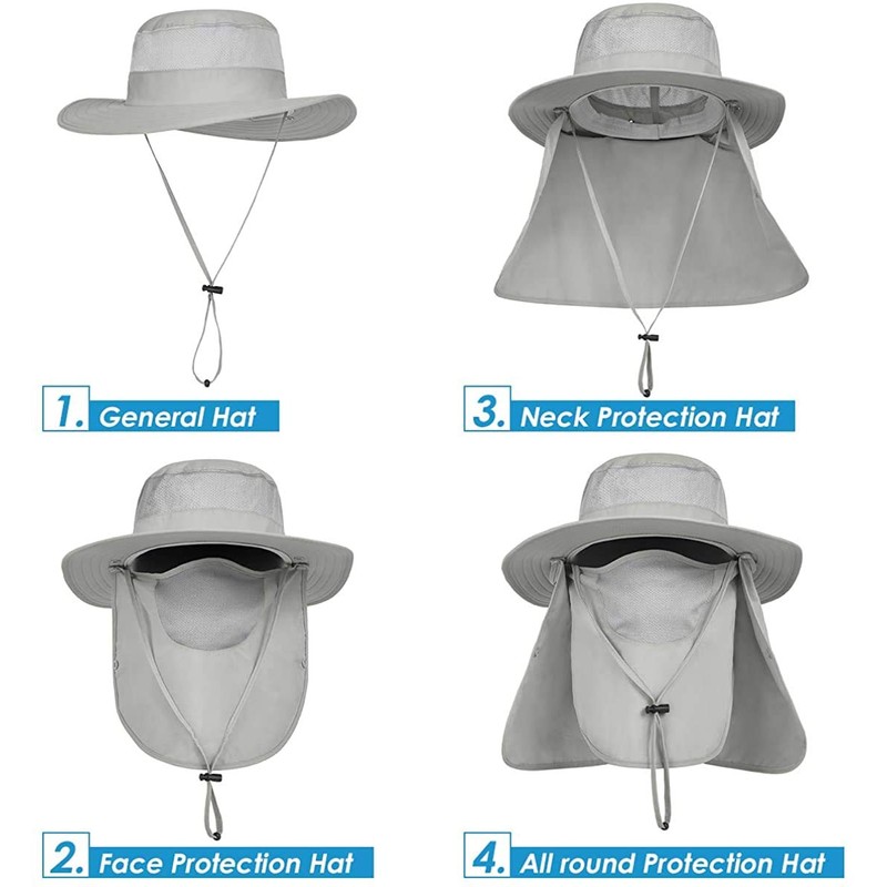 29 IYEBRAO Mens Sun Hat with Face Neck Flap UV