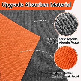 Under Washing Machine Mat 63 x 36 Inches Waterproof Floor Mat Rubber Backing for Washer Dryer Fridge Refrigerator Floor Protection, Shock Absorbing, Noise Reducing, Non-Slip (Grey, 63x36inch)