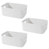 Yngffb Storage Box, Pack of 3 Organiser with Handles, Small