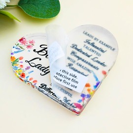 FAFQBING Boss Lady Gifts for Women Best Acrylic Gifts for Boss Woman Office Desk Decoration Sign Inspirational Going Away Present Birthday Ideas for Female Supervisor Gift for Women