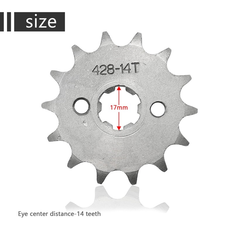 Saihisday 428 Chain Sprocket 14T 17mm Front Engine Sprocket Compatible