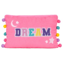 iscream Rainbow Dream Applique 16" x 10" Rectangular Furry Accent Pillow