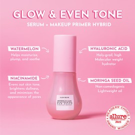 Glow Recipe Glow Recipe Watermelon Niacinamide Dew Drops, Travel Size - Brightening, Plumping Hydrating Face Serum, Makeup Primer + Liquid Highlighter with Hyaluronic Acid - Dewy & Glowing Korean Skin Care (15ml)