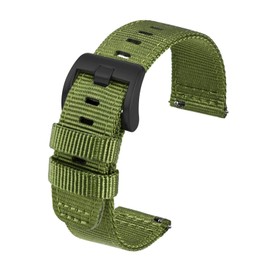 TACTICAL FROG Nylon Watch Band 20 mm Watch Strap Replacement for Men Women Military Watch Straps, Green