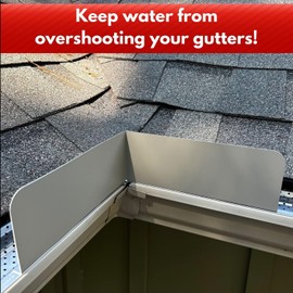 Eagle 1 Rain Gutter Valley Splash Guards, Straight or Bent (2 Per Order) Includes Screws and 1/4" Bit Driver (Classic Bent, Black)