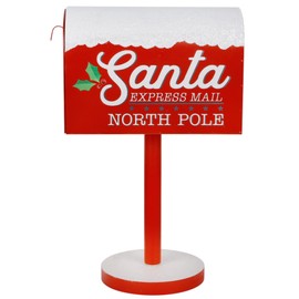 Adroiteet Christmas Decorations Santa Mailbox, 15.5" x 9.5" Express Mail to North Pole Metal Letter Box, Christmas Decorative Box for Home Room Indoor Outdoor Front Door Xmas Holiday Party