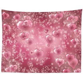 CORFOTO Love Hearts Tapestry Wall Hanging Tapestries Red Love Heart Tapestry for Living Room Bedroom Decor Romantic Love Party Decorations Valentines Day Wall Art 106Wx70H inches Fabric