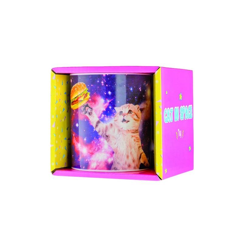 Gift Republic Space Cat Mug, 9.5 x 11 x 8cm,