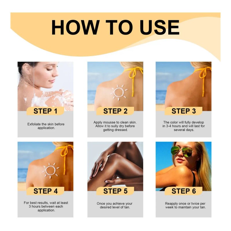 Espuma Bronceadora Sunless, Bronceadora De Verano, Para Cuer