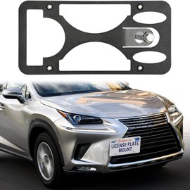 No Drill Front License Plate Bracket Mount Kit Compatible with Lexus NX 2015-2021 Installs in Seconds,Front Bumper License Plate Mounting Kit