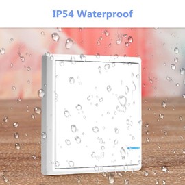 SuperInk 1-Gang Wireless Light Switch with 110V Receiver Kit Outdoor 1600ft Indoor 130ft - Remote Ceiling Lamp LED Bulb - IP54 Waterproof(2 Switch, 1 Receiver)