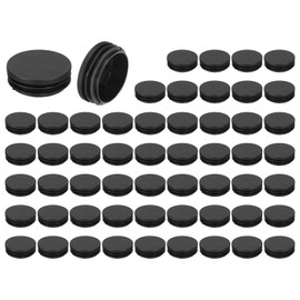 sourcing map 56 Pcs Round Plastic Plug, Tubing End Cap Plugs, 49mm(1.93 Inch) Furniture Leg Pipe Insert, Glide Protection for Chair, Sofa, Table, Shelf, Black