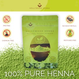 Hollywood Henna Hair Powder (Natural Henna Powder - 227g) Hair Treatment 100% Organic Henna Powder for Hair Coloring & Conditioning Chemical Cruelty Free Long Lasting Suitable for All Hair Types