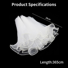 Flower Wrapping Mesh Paper,White Floral Wrapping Paper,Waterproof Mesh Flower Bouquet Wrap with Ribbon and Pearl Edge,Translucent Wrinkled Packaging Paper for DIY Crafts,Florist Supplies for Bouquets