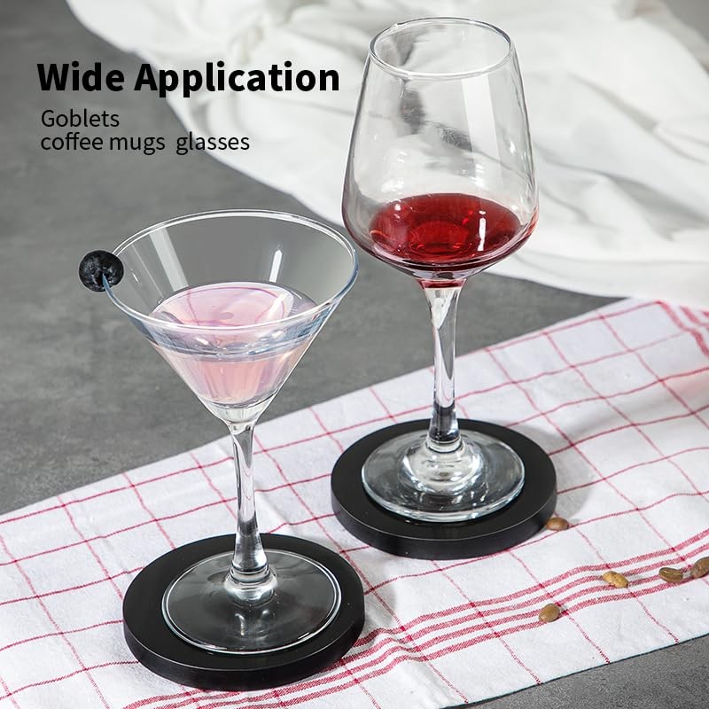 LiWiBet Black Marble Coasters for Drinks Set of 2, Stone