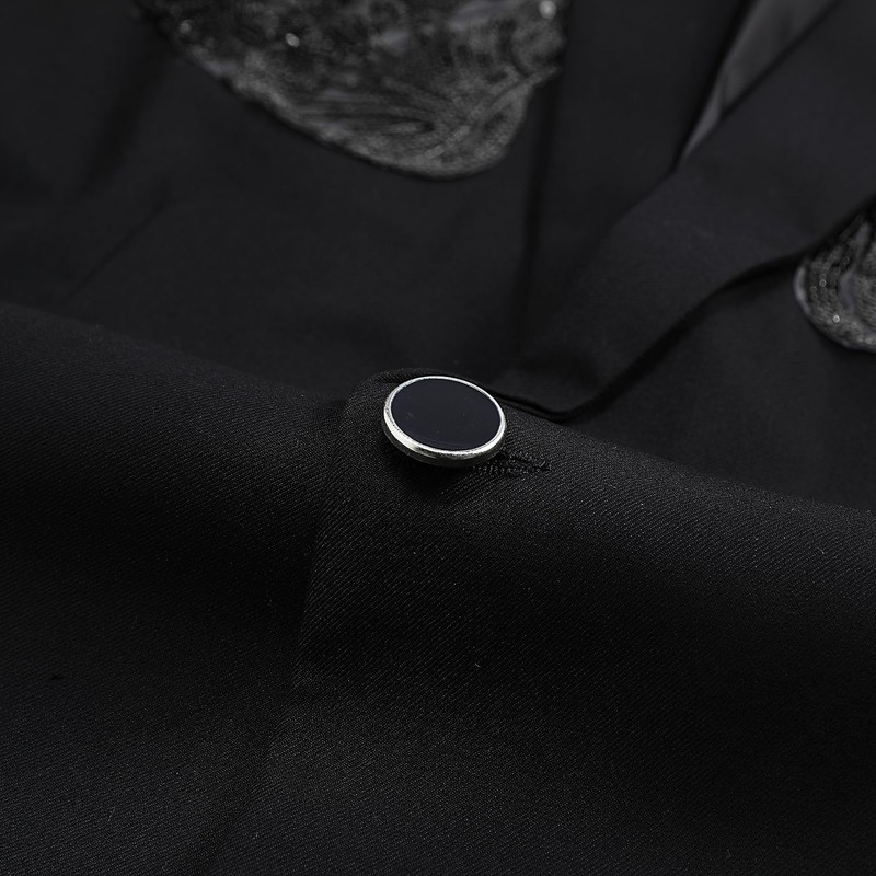 Cloudstyle Men's Wedding Sequin Wing Stage Clothes Premium Suit Jacket