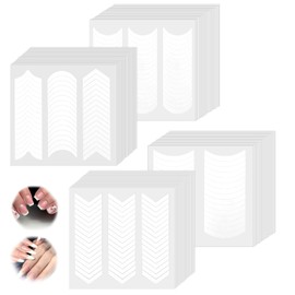 French Schablonen, 64 Blatt French Tip Nagelkunstaufkleber, 2816 Stück French Nails Schablone, French Schablonen Für Gelnägel, Selbstklebende French Nagelspitzen, Führungen(Weiß)