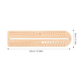 KALLORY Sock Rulers Knitting Crochet Size Measurement Hook Gauge Crochet Size Measurement Ruler Weaving Tool Wooden Sock Blocker DIY Weaving Tools Beige