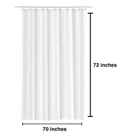 Splash Home - Forro de Ducha de Vinilo, Ligero Forro de Cortina de Ducha con 12 Agujeros de Metal inoxidables de 70 Pulgadas de Ancho x 72 Pulgadas de Alto, Cortinas de Ducha Impermeables Resistentes