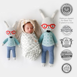 cuddle + kind Benedict The Bunny Doll - Lovingly Handcrafted Dolls for Nursery Decor, Fair Trade Heirloom Quality Stuffed Animals for Girls & Boys, 1 Doll = 10 Meals