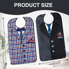 FunnAura 2 Pcs Adult Bibs for Elderly Washable, Adults Bib for Men Funny Adjustable Eating Clothing Protectors