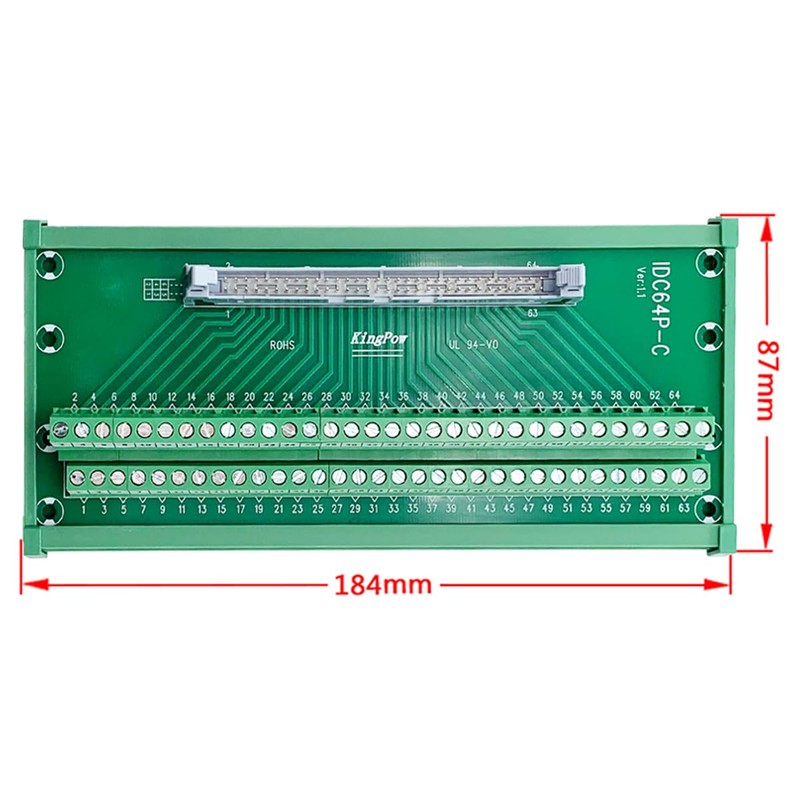 Jienk IDC64 2x32 64Pins 0.1" FRC Connector Male Header DIN