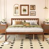 Giantex Queen Wood Platform Bed Frame with Headboard, Mid Century