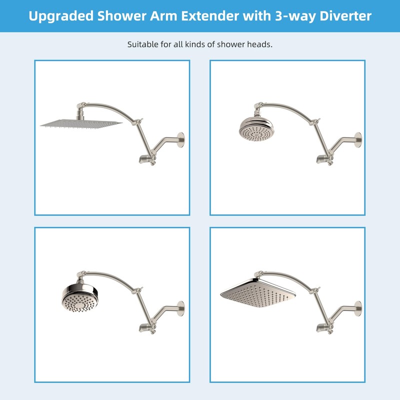 Hibbent All Metal Upgraded 16 Inch Shower Head Extension Arm