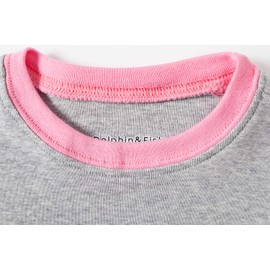 Dolphin&Fish Girls Pajamas Cat Little Kids Pjs 100% Cotton Toddler Clothes Children Sleepwear 3T Grey