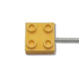 LeTOMA - 2 x yellow covers in colourful building block design for rope holder photo ropes - 2 x yellow caps for the left and right side of the photo rope