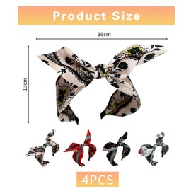 4 Pieces Bow Headbands, Retro Headbands, Boho Hair Accessories, Hairstyle Decorations.