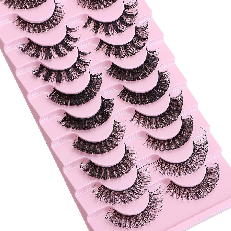 Eyelashes Russian Strip Lashes Natural Fluffy Wispy D Curly Effect