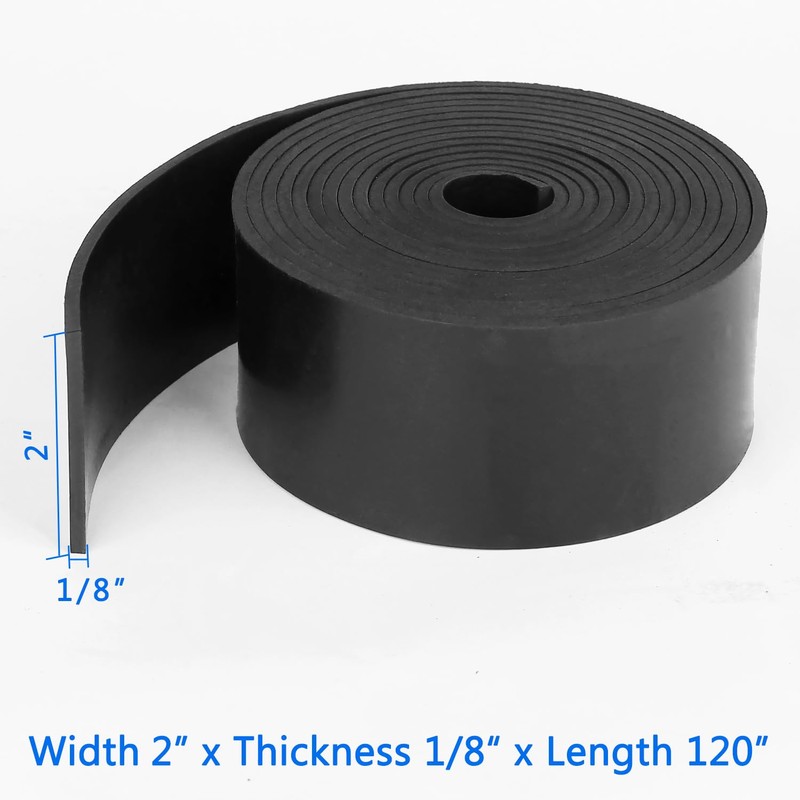WochiTV Solid Rubber Strips Rolls, 2" Wide x 1/8" Thick