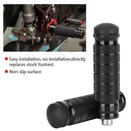 Motorcycle Footrests, Pack of 2 Aluminium CNC Motorcycle Footrests Rear Universal M8 Non-Slip Footrest Pins Pedals Backsets Footrests Footrest