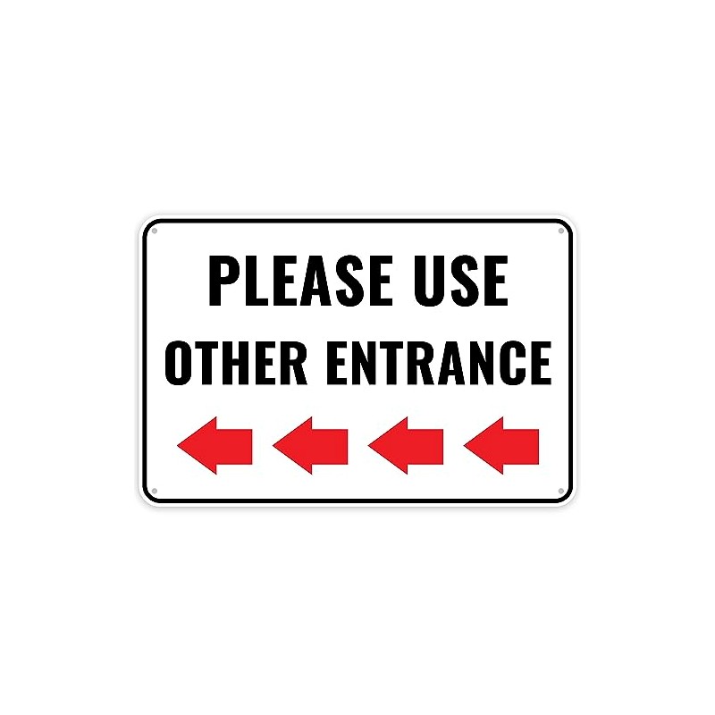 1PC Please Use Other Door Sign Left Arrow, 12 x
