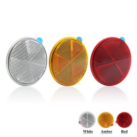 MFC PRO 2Pcs 3.14 Inch Round Warning Reflectors for Car Truck Bike Boat Dock Trailer Van Lorry Bus Caravan (Yellow, 80MM / Adhesive)