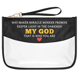 Christian Gifts Adventure Inspiration Gifts Makeup Bag Religious Gift for Women Thanksgiving Teachers Week Mother's Day Gift Cosmetic Bag Spiritual Faith Based Encouragement Gifts Clear Toiletry Pouch