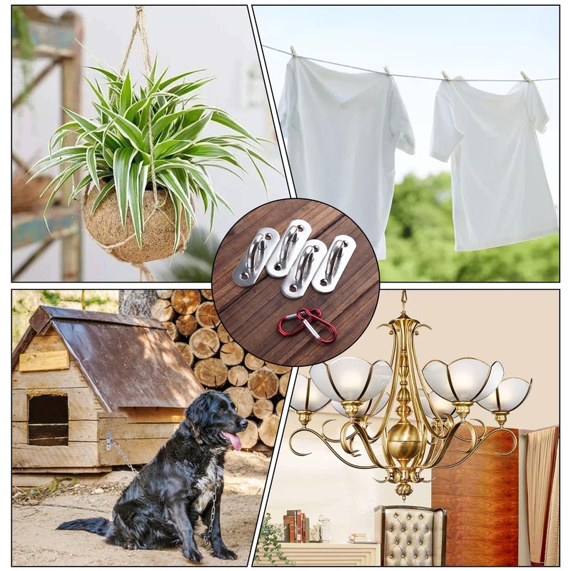 SPEEDWOX Set of 4 Stainless Steel Ceiling Hooks Pad Eye