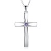 DAYLINLOVE Cross Pendant Necklace 925 Sterling Silver Origami Cross Birthstone