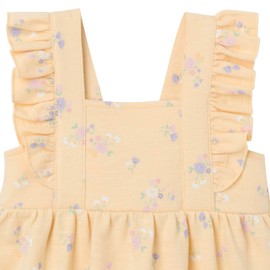 Modern Moments by Gerber Baby Girls' Sleeveless French Terry Romper, Yellow Floral, 6-9 Months