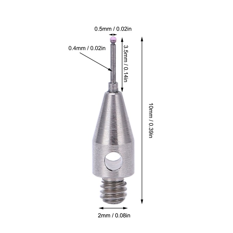 CMM Touch Probe Stylus Red Ball Tip Tungsten Carbide Stem
