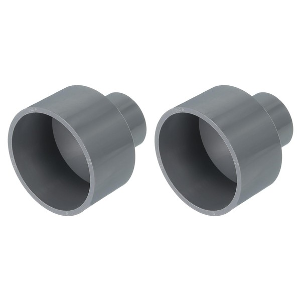 uxcell 2pcs UPVC Reducer Pipe Fitting 2"x1" PVC Straight Pipe