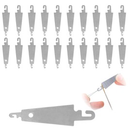20 Pcs Stainless Steel Hook Needle Threader, Embroidery Cross Stitch Needle Threading Tools, Hand Machine Sewing DIY Tool for Large Eye Needles Hand DIY Sewing (Size: 1.81 inch)