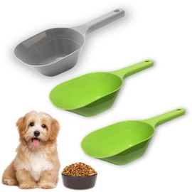 BueRallan 3PCS Dog Food Scoop, 1 Cup Plastic Pet Food Scoop With Measuring Lines for Dogs Cats Birds and Rabbits